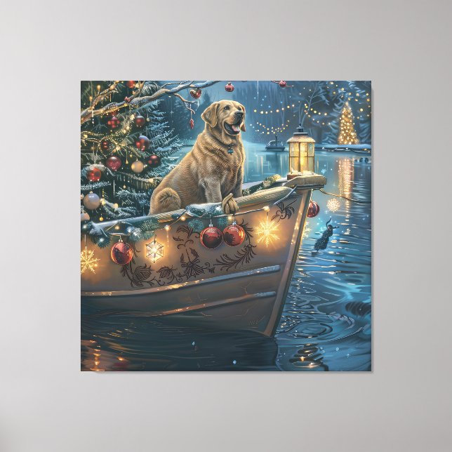 Labrador Weihnachtsreise Leinwanddruck (Vorderseite)