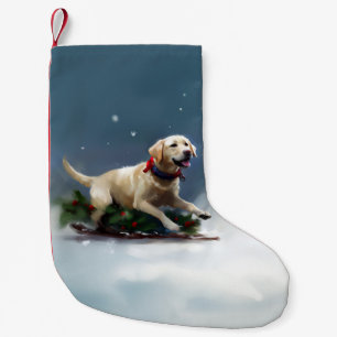 Labrador Weihnachtsschnee Winter Kleiner Weihnachtsstrumpf