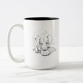 Labrador Welpen Kaffeetasse, Dog Mom Kunst Zweifarbige Tasse