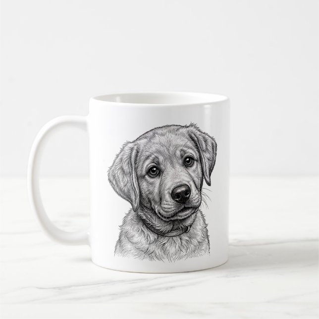 Labrador-Welpen-Kaffeetasse Kaffeetasse (Links)