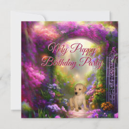 Labrador Welppy Birthday Party Secret Garden Einladung