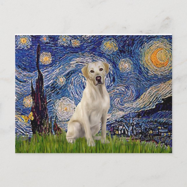 Labrador (Y7) - Starry Night Postkarte (Vorderseite)