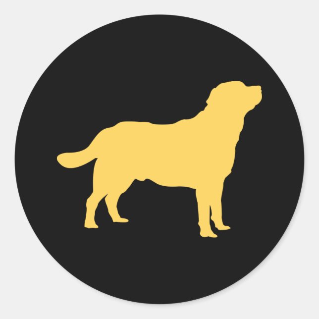 Labrador Yellow Stehend Labrador Silhouette Runder Aufkleber (Vorderseite)