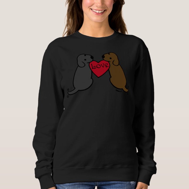 Labrador-Zwillinge mit Liebe Sweatshirt (Vorderseite)