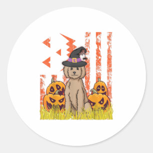 Labradordoodle Dog Hexentanz Pumpkins Ha Runder Aufkleber
