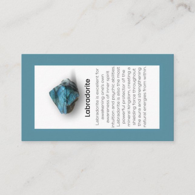 Labradorite Kristallbedeutung Schmuckanzeige Visitenkarte (Vorderseite)