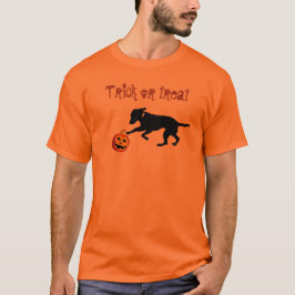 Labradorkürbis des Halloweens der Männer schwarzer T-Shirt