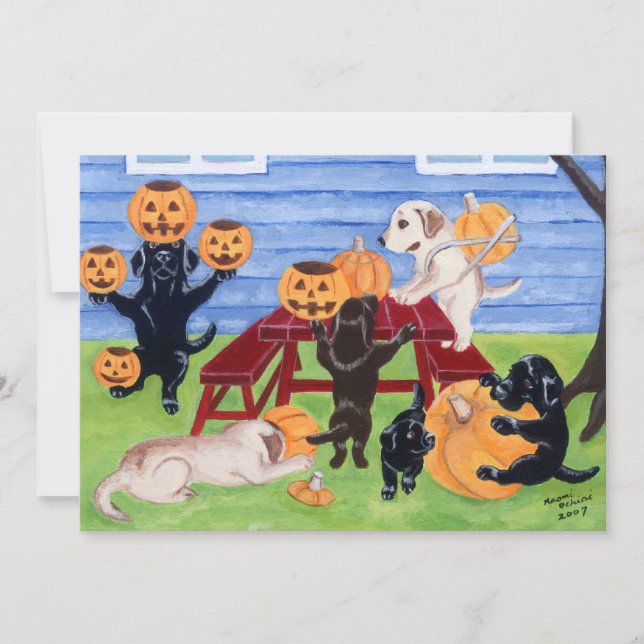 Labradors Halloween-Party Einladungen (Vorderseite)