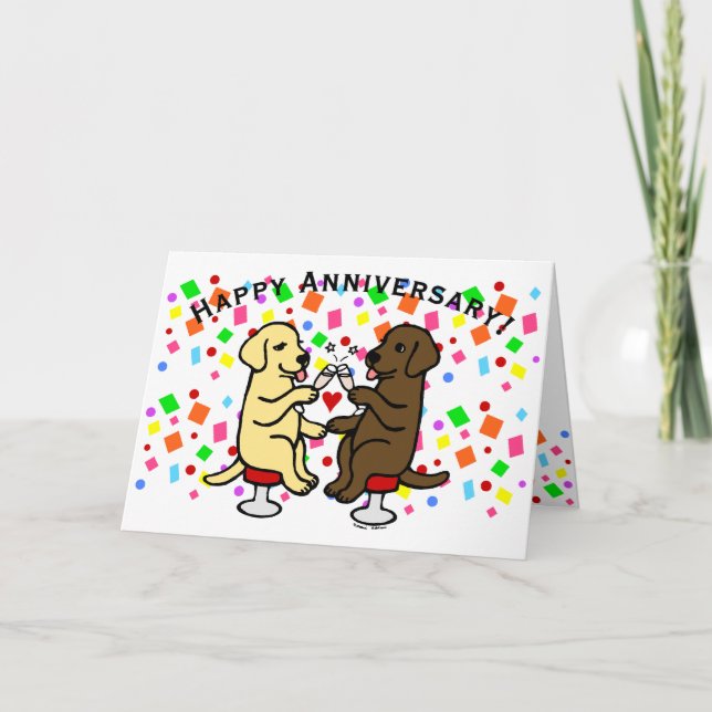 Labradors zum Hochzeitstag Karte (Vorderseite)