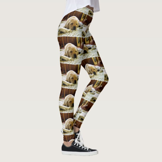 Labradorwelpe des Gelbs 2 Leggings (Rechts)