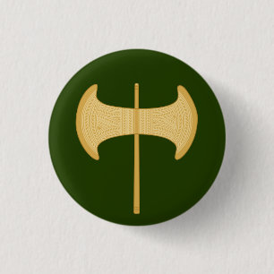 Labrys: Ancient double-headed axe Button