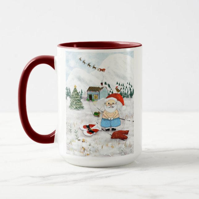 L'absence du Père Noël sur un mug de Noël (Gauche)