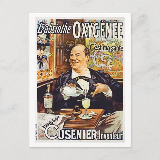 L'Absinthe Cusenier Postkarte (Vorderseite)