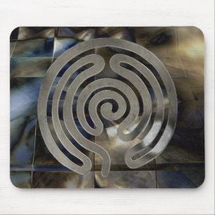 Labyrinth antikes Silber Mosaikgrunge Mousepad