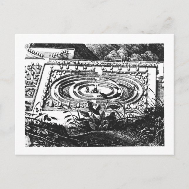 Labyrinth bei Heidelberg, Hortus Palatinus (engrav Postkarte (Vorderseite)