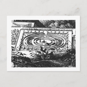 Labyrinth bei Heidelberg, Hortus Palatinus (engrav Postkarte