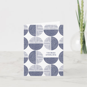 Labyrinth Circle Pattern Note Card - Blau Dankeskarte