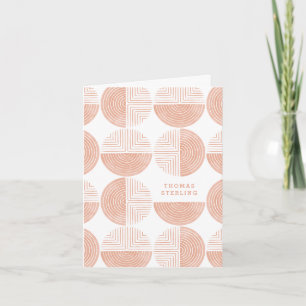 Labyrinth Circle Pattern Note Card - Peach Dankeskarte