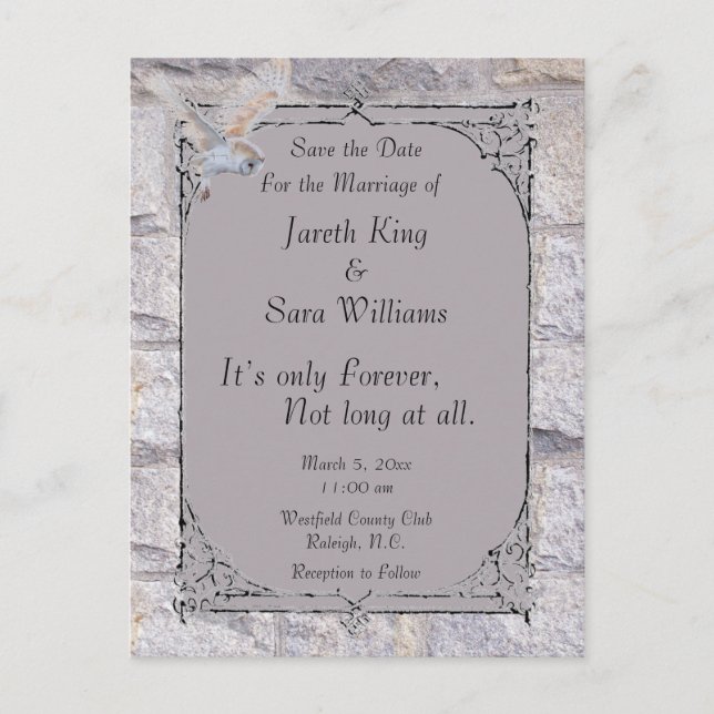 Labyrinth Es ist nur ewig Hochzeit Speichern Sie d Ankündigungspostkarte (Vorderseite)
