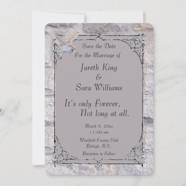 Labyrinth Es ist nur ewig Hochzeit Speichern Sie d Save The Date (Vorderseite)