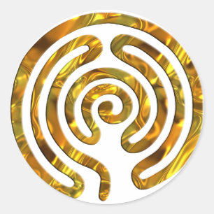 Labyrinth GOLD Erstellen Sie Ihren eigenen Hinte Runder Aufkleber