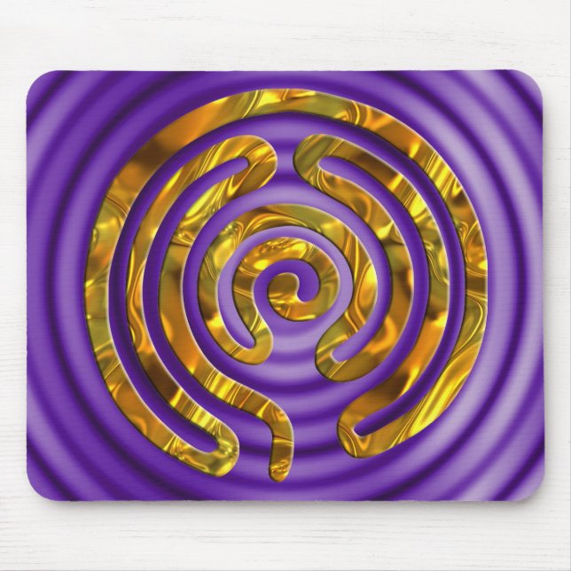Labyrinth GOLD | violette Wellen Mousepad (Vorne)