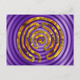 Labyrinth GOLD violette Wellen Postkarte