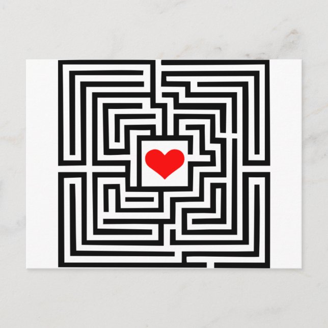 Labyrinth - Herz Postkarte (Vorderseite)