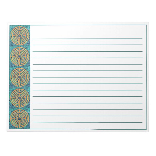 LABYRINTH II 11"x8.5" Notepad + Linien Notizblock (Vorderseite)