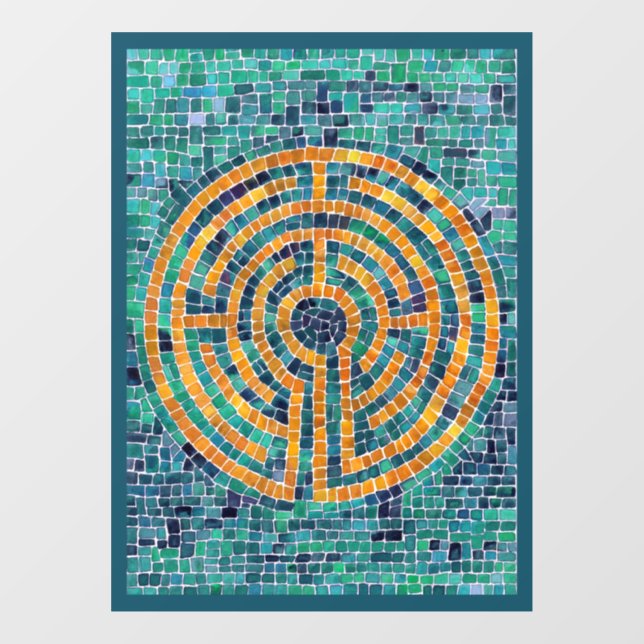 LABYRINTH II 8x11 Window Cling - Green Fensteraufkleber (Blatt)