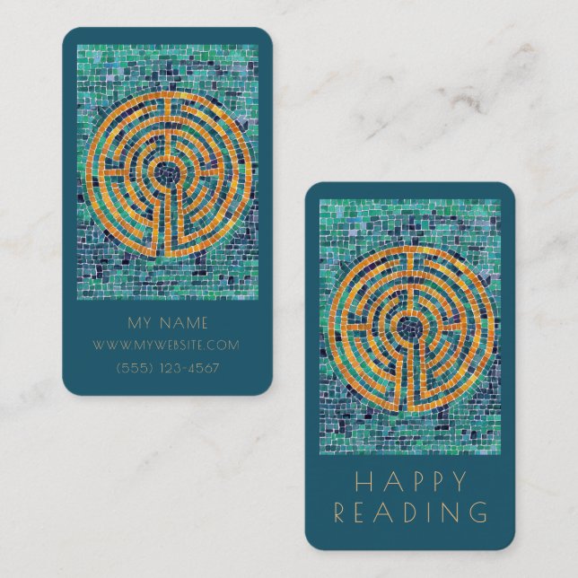 LABYRINTH II Business Lesezeichen - 3,5 x 2 Card Mitteilungskarte (Vorne/Hinten)