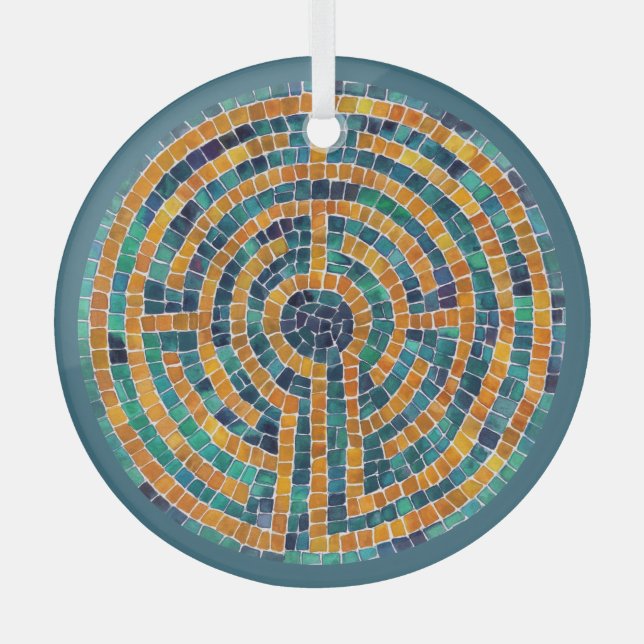 LABYRINTH II Glaszirkel Ornament Aus Glas (Vorderseite)