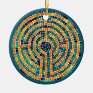 LABYRINTH II Keramik Circle Ornament