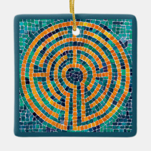 LABYRINTH II Keramik Quadrat Ornament