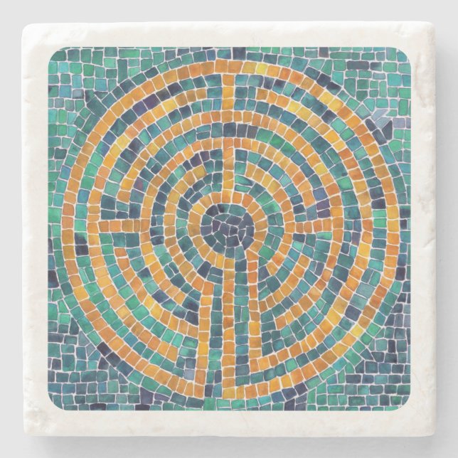 LABYRINTH II Marmorstein Untersetzer - White (Vorderseite)