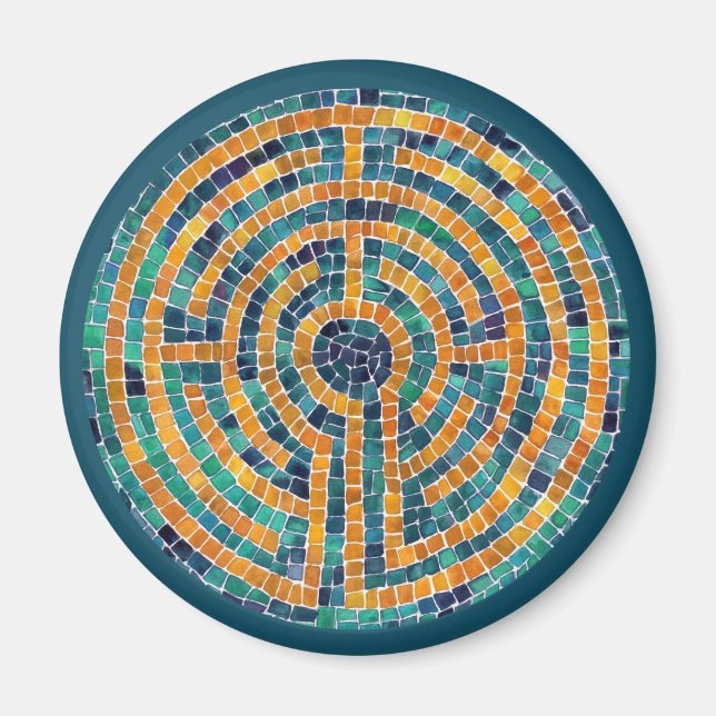 LABYRINTH II Round Magnet - Green (Vorne)