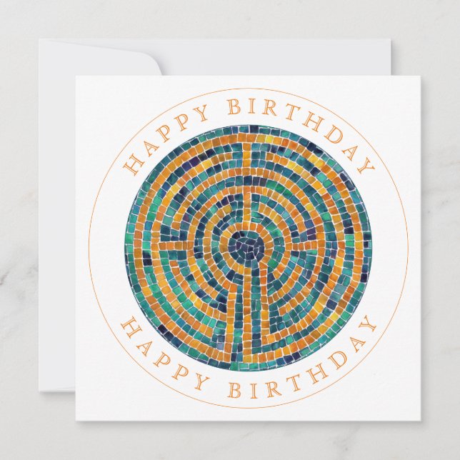LABYRINTH II Square Flat Birthday Card Karte (Vorderseite)