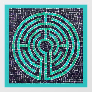 LABYRINTH III 12x12 Fensterheber - Türkis Fensteraufkleber