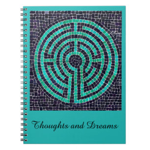 LABYRINTH III 6.5x8.75 Notebook + Text Türkis Notizblock