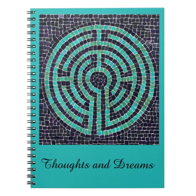 LABYRINTH III 6.5x8.75 Notebook + Text Türkis Notizblock (Vorderseite)
