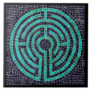 LABYRINTH III 6x6 Keramik Tile - Schwarz Fliese
