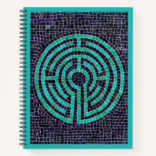 LABYRINTH III 8.5x11 Spiral-Notebook - Türkis Notizbuch