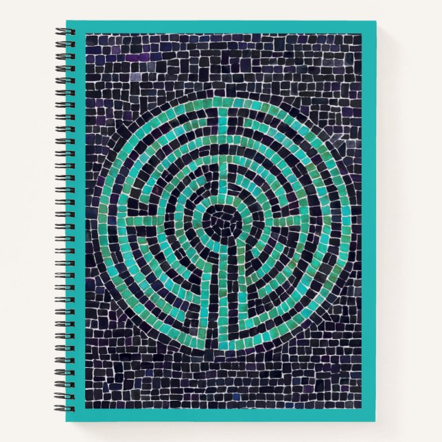 LABYRINTH III 8.5x11 Spiral-Notebook - Türkis Notizbuch (Vorderseite)