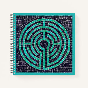 LABYRINTH III 8,5x8,5 Spiralblock - Türkis Notizbuch