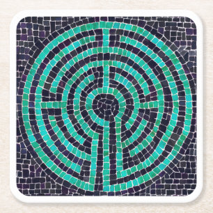 LABYRINTH III Dessous de verre en papier carré - B