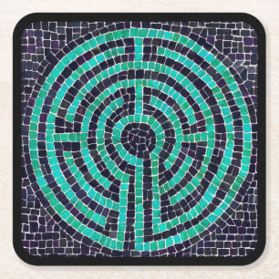 LABYRINTH III Dessous de verre en papier Carré - N