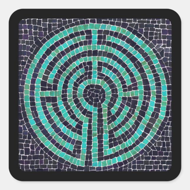 LABYRINTH III Kleiner Platz Sticker - Schwarz (Vorderseite)