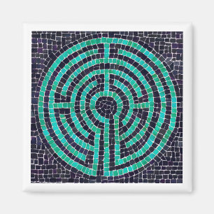 LABYRINTH III Quadrat-Magnet - Weiß Magnet