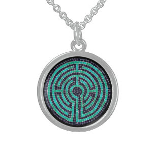 LABYRINTH III Sterling Silver Round Necklace Sterling Silberkette