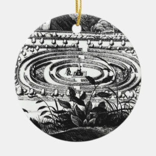 Labyrinth in Heidelberg, Hortus Palatinus (engravi Keramik Ornament